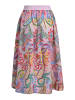 Milano Italy Midi-Rock mit elastischem Bund in Rose Print