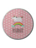 Mr. & Mrs. Panda Blechdose rund Einhorn Regenbogen mit Spruch in Rot Pastell