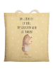 Mr. & Mrs. Panda Tote Bag Igel Wein mit Spruch in Gelb Pastell