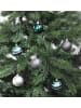 Christmas Goods by Inge 64x Kunststoff Christbaumkugeln 6cm Kugeln in Petrol / Silber