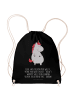 Mr. & Mrs. Panda Sportbeutel Einhorn Wut mit Spruch in Schwarz