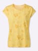 Sieh an! Kurzarmshirt in gelb-ocker-bedruckt