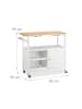 relaxdays Küchenwagen in Weiß/ Natur - (B)92 x (H)83 x (T)40 cm