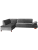 58 aufm Kessel ECKSOFA mit Ottomane links Kaye Samtvelours Buche nussbaum/anthrazit