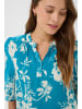 SAINT TROPEZ Kurzarm-Bluse RashedaSZ A-shape in Vallarta Blue Flower Bouquet