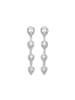 Luxenter Ohrringe aus 925er Sterlingsilber mit glänzenden Zirkonia-Steinen, rhodiniert
