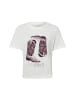 Rich & Royal T-Shirt Cow Girl Boots in ecru