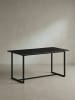KADIMA DESIGN Esszimmertisch 160x80x76 cm Küchentisch in Marmor-Optik in Schwarz