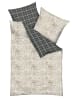 JACK 2 tlg. Linon Renforcé Bettwäsche 155x220cm kariert in Anthrazit/Braun