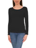 Alkato Alkato Damen Langarm Shirt mit O-Ausschnitt in schwarz