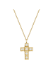 Glanzstücke München Halskette Kreuz aus Sterling Silber mit Zirkonia in gelbgold