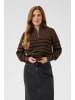 Kaffe Strickpullover KAlioa Loose fit in Brown/Black Stripe