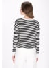 DreiMaster Women Cardigan in offwhite black stripe