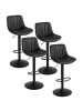 VASAGLE 4er-Set: Barhocker Tyra in Schwarz - (B)43 x (H)(88-108) x (T)46.5 cm