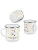 Mr. & Mrs. Panda Emaille Tasse Einhorn Fotograf mit Spruch in Weiß