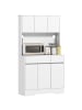 HOMCOM Küchenschrank-100L x 38B x 180H cm-Weiß