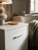 KADIMA DESIGN Nachtkonsole FOGGIA Holz Nachttisch modern mit 3 Schubladen weiss, in Weiß