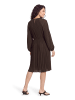 CARTOON Chiffonkleid mit Rüschen in Dunkelbraun