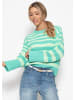 SASSYCLASSY Gestreifter Baumwoll-Pullover in Grün