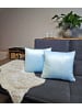 JACK 2er Set Teddy Flausch Kissen 50x50cm in hellblau