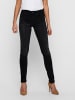 ONLY Skinny Fit Ankle Jeans ONLBLUSH Denim Hose Fransen in Schwarz