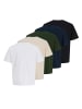 Jack and Jones 5er Pack Yuki Front Tee SS Crew Neck MP in Mehrfarbig
