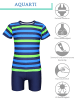 Aquarti Baby Jungen Bade-Set Zweiteiliger Badeanzug T-Shirt Hose in dunkelblau