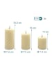 relaxdays 3 x LED Kerzen in Champagner