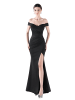 Moda Minx Abendkleid Zara Off Shoulder Dress in black