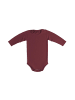 Sämann Baby Body aus 100% Bio-Baumwolle Druckknopf langarm gerippt Raspberry