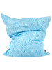 Beliani Sitzsack FUZZY in Blau/Weiß - (W) 140 x (H) 20 x (L) 180 cm