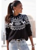 LASCANA Norwegerpullover in schwarz