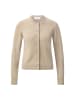 Rich & Royal Crew Neck Cash Long Sleeve Cardigan in Caffee Latte
