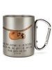 Mr. & Mrs. Panda Karabiner Becher Faultier Kind mit Spruch in Silber