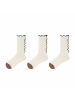 MUNADUNA 3er-Pack Spitzen-Farbblock-Rippensocken in Weiß