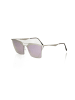 Frankie Morello Silber Metallic Damen Sonnenbrille