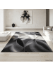 KADIMA DESIGN Teppich Kurzflor Abstrakte Wellen Polypropylen Wohnzimmer in Schwarz