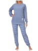 NORMANN langarm Frottee Schlafanzug Pyjama Bündchen - 81744 in blau