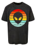 F4NT4STIC Oversize T-Shirt Alien Retro Sonnenuntergang in schwarz