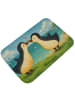 Mr. & Mrs. Panda Duschvorleger Pinguine Kuss Design ohne Spruch in Weiß