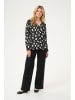 Kaffe Langarm-Bluse KAamber Regular fit in Black/White Flower Print