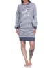 NORMANN Nachthemd langarm Bündchen und Sternen - 76446 in blau-melange