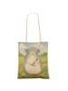 Mr. & Mrs. Panda Strandtasche Chinchilla Blume Design ohne Spruch in Weiß