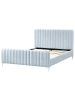 Beliani 2-tlg Doppelbett LUNAN in Blau/Silber
