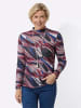WITT WEIDEN Stehkragen-Shirt in graphit-kirsche-gemustert