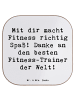 Mr. & Mrs. Panda Untersetzer Spruch Fitness-Trainer Dank mit Spruch in Weiß