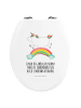 Mr. & Mrs. Panda Motiv WC Sitz Einhorn Regenbogen mit Spruch in Weiß