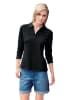 Heine Langarm-Poloshirt in schwarz