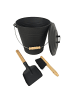 relaxdays 3-tlg. Ascheeimer Set in Schwarz - 15 Liter