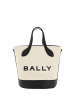 Bally Weiß Schwarz und Leder Bucket Tasche